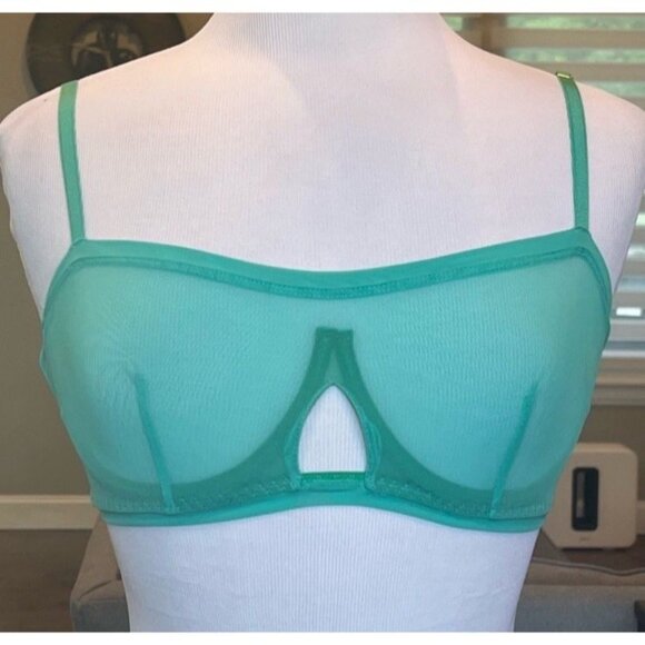 NWT We Are HAH X Free People Sheer Wired Bra 30-38B 30B 32B 34B 36B 38B Teal - Picture 1 of 10